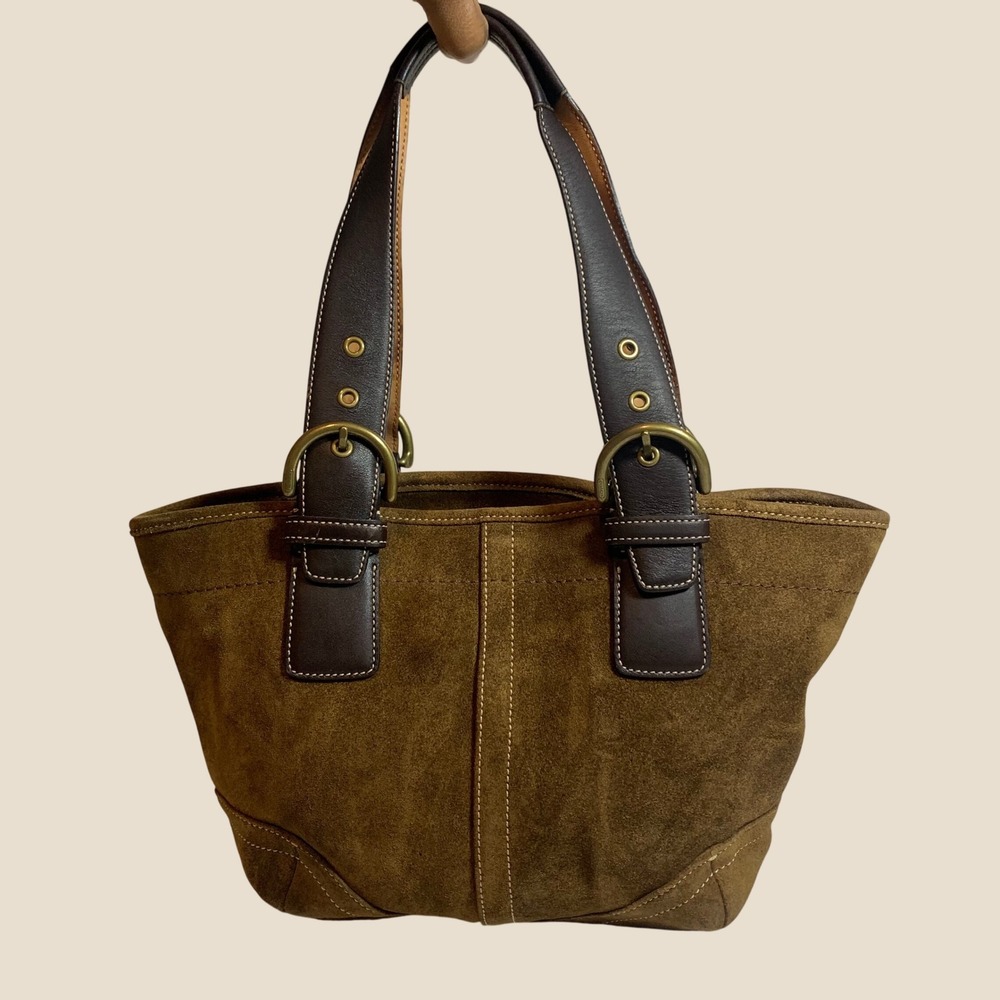 Coach Soho Brown Suede Leather Tote Shoulder Bag Vintage Y2k
